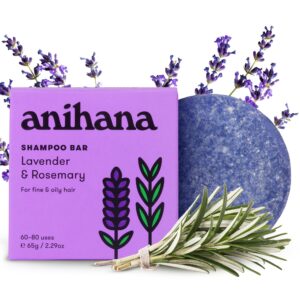 anihana shampoo bar for thin fine oily hair gives hair volume & body natural healthy look and shine paraben free lavender and rosemary 2.29 oz