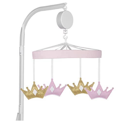 Sammy & Lou Tiara Princess Baby Crib Mobile with Music, Crib Mobile Arm Fits Standard Crib Rail