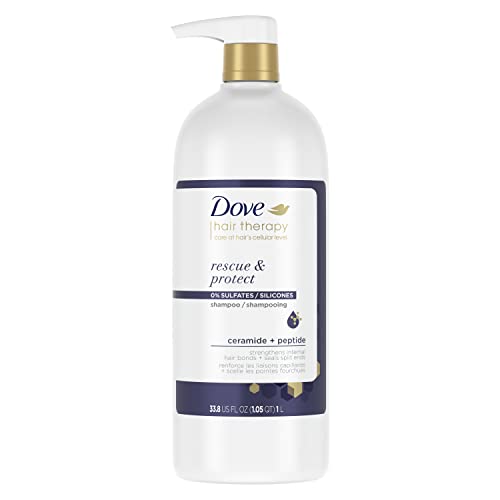 Dove Rescue and Protect Shampoo, 33.8 fl oz - Sulfate Free Shampoo for Damaged Hair, Strengthens Hair, Seals Split Ends, Nourishes for Soft, Smooth, Healthy-looking Hair