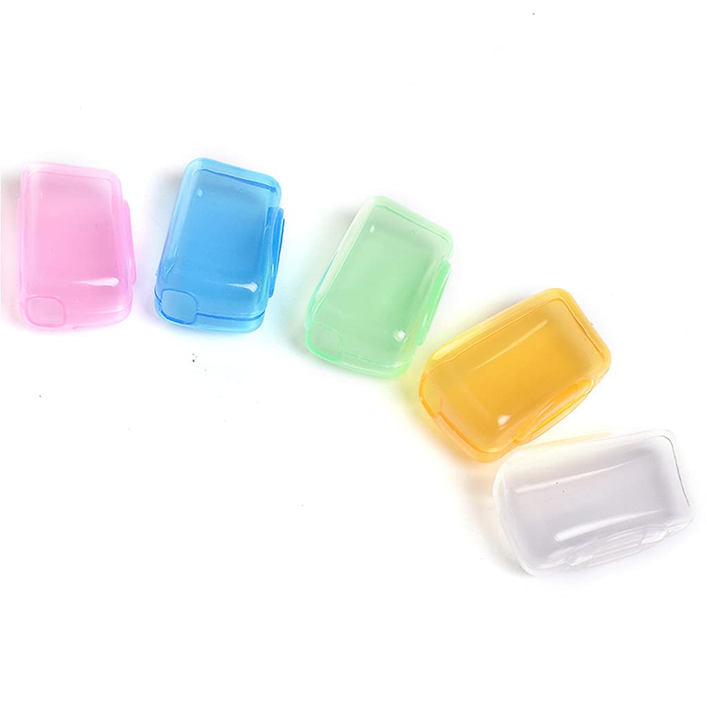 UKD pulabo 5Pcs Travel Toothbrush Head Covers,Convenient and Compact PP Reusable Plastic Case Random Color Beautiful