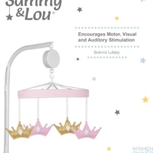 Sammy & Lou Tiara Princess Baby Crib Mobile with Music, Crib Mobile Arm Fits Standard Crib Rail