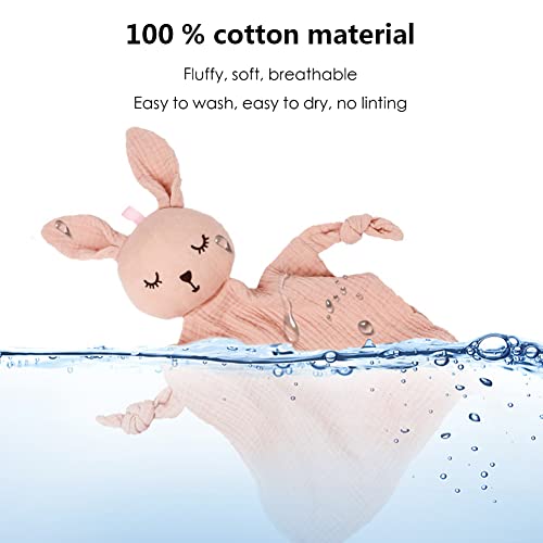 Organic Cotton Muslin Lovey Blanket, Organic Cotton Muslin Kara Security Blanket Soft & Breathable Lovie Baby Gifts for Boys and Girls