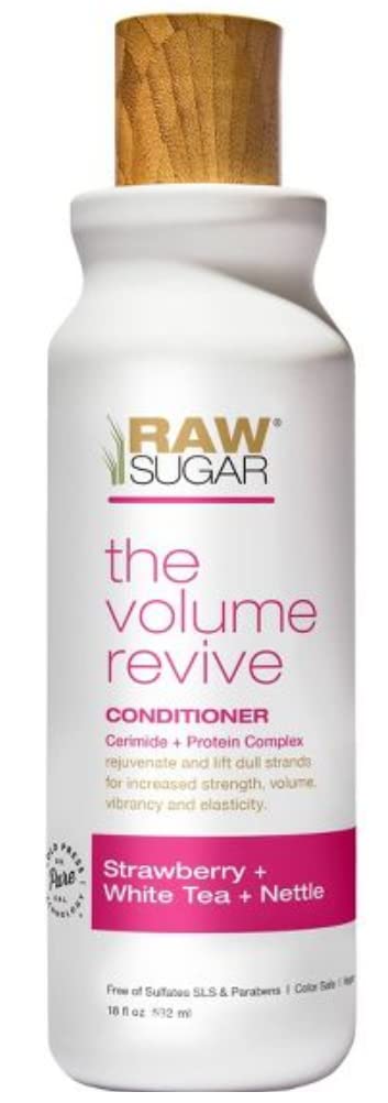 R S Raw Sugar Volume Revive Shampoo & Conditioner SET. Antioxidants + Hyaluronic Acid. Strawberry + White Tea + Nettle. 18 Fl Oz Bottles Each., 18 Fl Oz (Pack of 2)