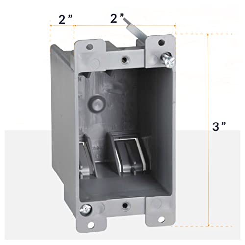 Newhouse Hardware 1-Gang PVC Old Work Electrical Outlet Box (1-pack) | 14 cu. in. Plastic Junction Box for Switches, GFCI, or Duplex Receptacle Outlet | Old Work Electrical Box for Home Improvement