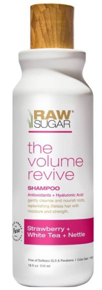 R S Raw Sugar Volume Revive Shampoo & Conditioner SET. Antioxidants + Hyaluronic Acid. Strawberry + White Tea + Nettle. 18 Fl Oz Bottles Each., 18 Fl Oz (Pack of 2)