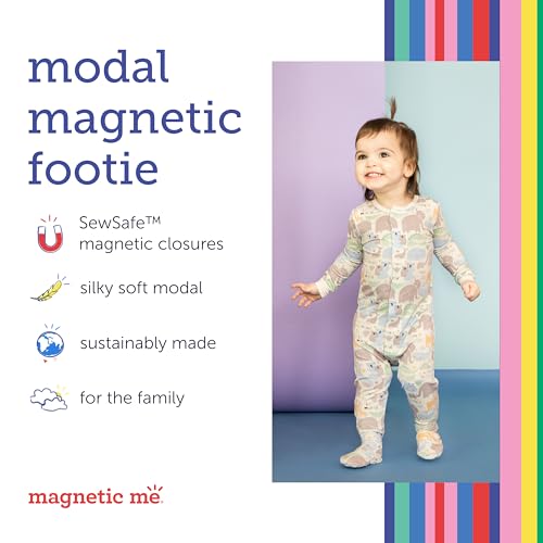 Magnetic Me Footie Pajamas Soft Modal Baby Unisex Sleepwear Quick Magnetic Fastener Sleeper Wind Chime 0-3 Months