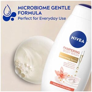 Nivea Delicate Orchid and Amber Body Wash with Nourishing Serum, 20 Fl Oz Bottle