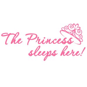 the princess sleeps here - pure vinyl carved wall decal without transparent edge removable art letters quotes girl's room cute décor - pink