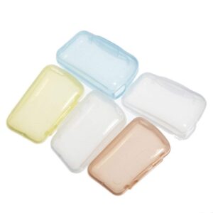 UKD pulabo 5Pcs Travel Toothbrush Head Covers,Convenient and Compact PP Reusable Plastic Case Random Color Beautiful