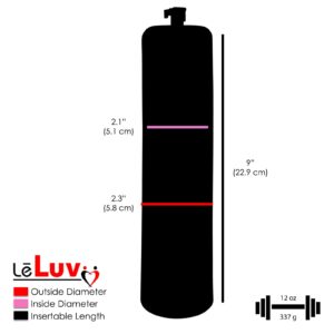 LeLuv 6mm Thick Walled Cylinder 2.1" x 9" for Penis Pumps, Seamless Untapered Clear Acrylic Adult Toy with Measurement Marks and Locking Vacuum Fitting