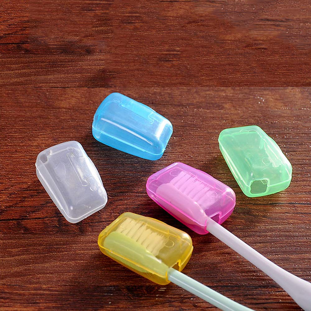 UKD pulabo 5Pcs Travel Toothbrush Head Covers,Convenient and Compact PP Reusable Plastic Case Random Color Beautiful