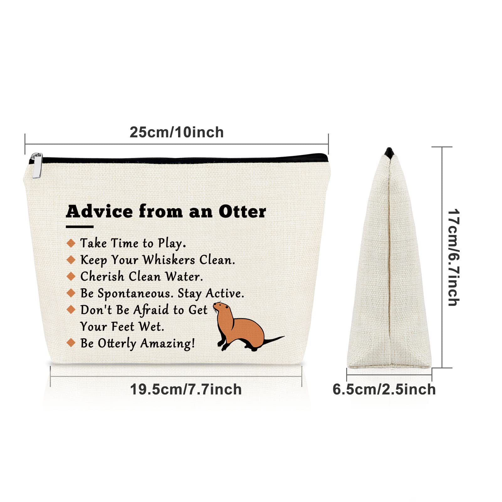 Sazuwu Otter Lover Gift Sea Otter Gifts for Women Makeup Bag Animal Lover Gift Cute Otter Animal Gift Inspiration Gifts for Friend Female Cosmetic Bag Birthday Christmas Gifts Travel Pouch