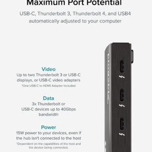 Plugable Thunderbolt 4 Hub Bundle Includes USB-C to 4K HDMI Adapter and 7-in-1 Multiport Adapter, 60W Laptop Charging, Compatible with Mac, Windows Laptops, Thunderbolt 3 or 4, and USB4 Devices