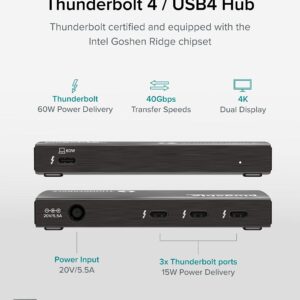 Plugable Thunderbolt 4 Hub Bundle Includes USB-C to 4K HDMI Adapter and 7-in-1 Multiport Adapter, 60W Laptop Charging, Compatible with Mac, Windows Laptops, Thunderbolt 3 or 4, and USB4 Devices