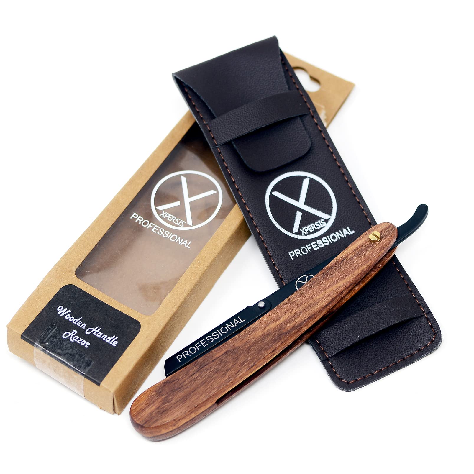 XPERSIS PRO Wooden handle Straight Edge Razor - For Barbers, Salons, and Hair Enthusiasts