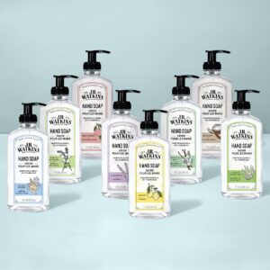 J.R. Watkins Gel Hand Soap With Dispenser, Moisturizing Hand Wash, All Natural, Alcohol-Free, Cruelty-Free, USA Made, Ocean Breeze, 11 Fl Oz, 3 Pack