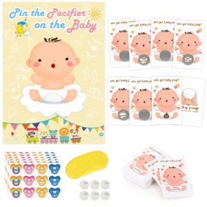 hooqict pin the pacifier on the baby game with baby shower scratch off game girls boys baby shower games party favors gender reveal party supplies