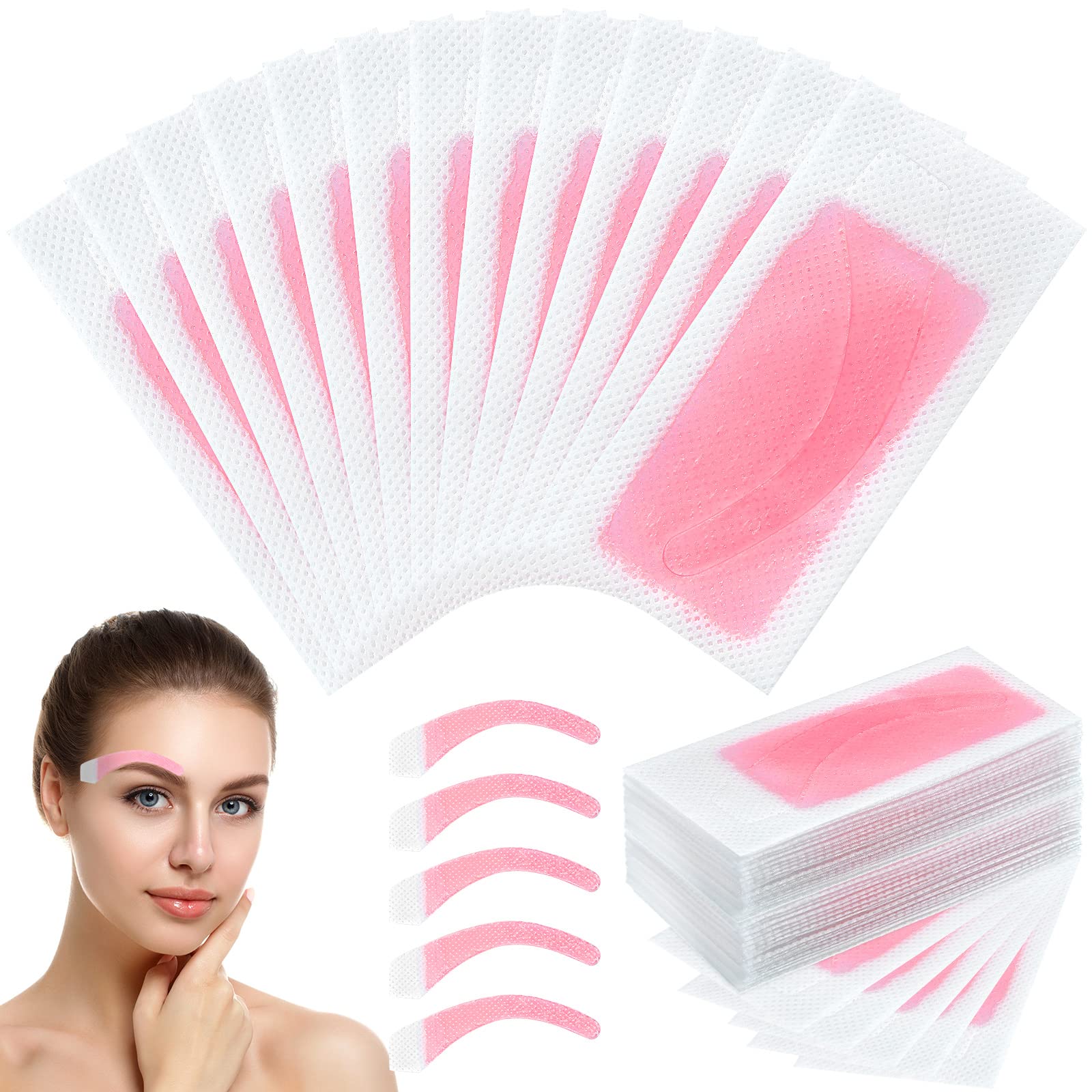 Eyebrows Wax Strips Face Eyebrow Shaper Wax Strips Cold Waxing Strip for Eyebrow Ready to Use Facial Hair Removal Strips for Women Home and Traveling, Double Side (12 Pairs)