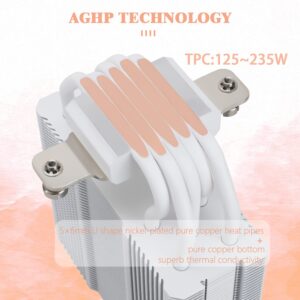 Thermalright Assassin King 120 SE White ARGB CPU Air Cooler, AK120 SE White ARB, 5 Heatpipes, TL-C12CW-S PWM Quiet Fan CPU Cooler with S-FDB Bearing, for AMD AM4/AM5/Intel LGA1700/1150/1151/1200