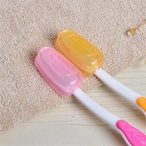 UKD pulabo 5Pcs Travel Toothbrush Head Covers,Convenient and Compact PP Reusable Plastic Case Random Color Beautiful