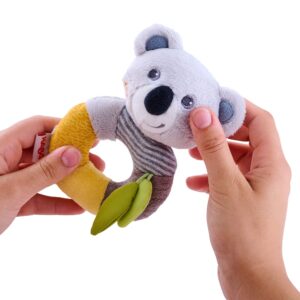 HABA Koala Soft Plush Rattle Ring - Machine Washable Baby Toy