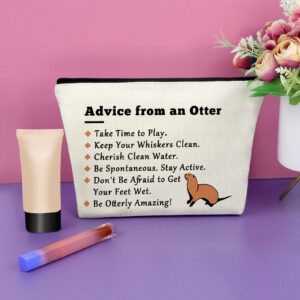 Sazuwu Otter Lover Gift Sea Otter Gifts for Women Makeup Bag Animal Lover Gift Cute Otter Animal Gift Inspiration Gifts for Friend Female Cosmetic Bag Birthday Christmas Gifts Travel Pouch