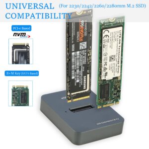 RIITOP M.2 to USB Docking Station, NVMe to USB-C Reader Adapter for Both M.2 (M Key) NVMe SSD and (B+M Key) SATA-Based SSD Enclosure