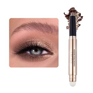 lokfar eye-shadow stick makeup cosmetics eye brightener stick, rotatable cream eye shadow pencil, glitter shimmer eyeshadow stick with soft brush for eye makeup (07# cocoa shimmer)