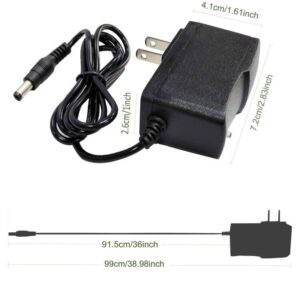 6Volt 2Amp Power Supply Adapter DC 6V Power Cord 100-240V AC to DC Converter 6 Volt 2A 2000mA Power Adapter with 5.5mm x 2.5mm Tip 6V2A Wall Adapter AC/DC Transformer