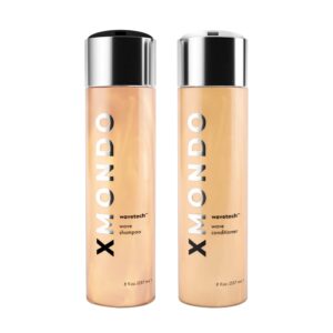 xmondo hair wavetech wave shampoo & conditioner bundle | vegan and cruelty free, tame frizz & enhance your wavy hair, 8oz each, 2pc set