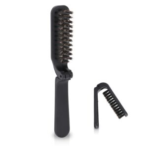 foldable beard brush, waterproof soft bristles beard styling comb men mustache grooming brush for household outdoor travel