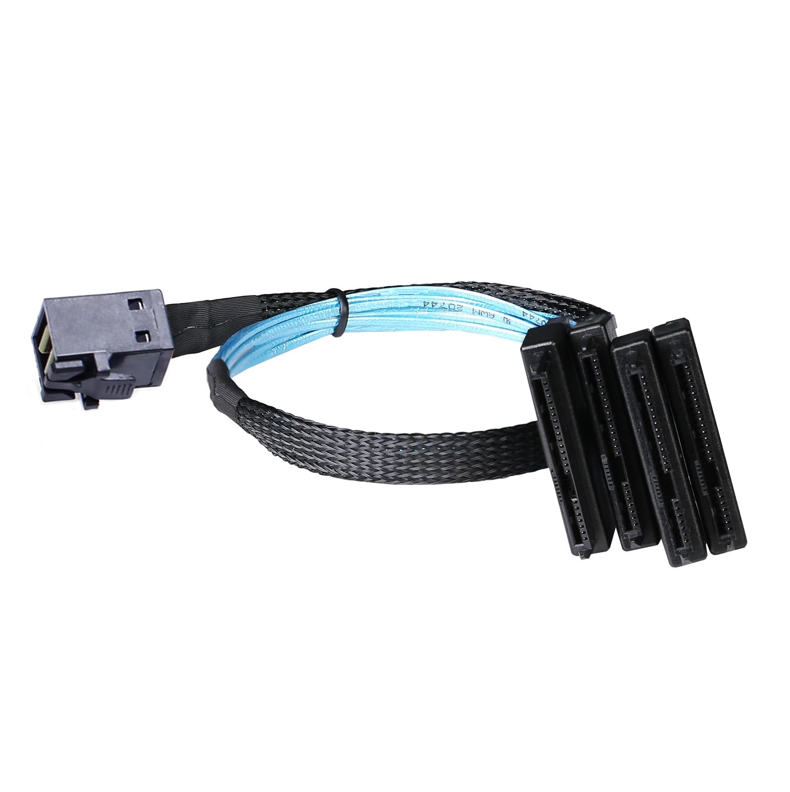 ADCAUDX Mini-SAS to SAS-Cable: 0.5M SFF-8643 to SAS SFF-8643 to SFF-8482 Connector 4X SAS SFF-8482 with SATA Power Adapter Cable (1.6FT)