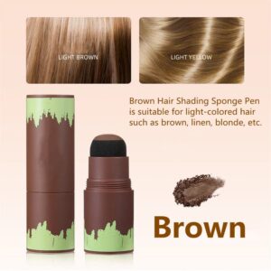 Hairline Powder Stick, Hair Shadow Filler Pen for Root Touch Up, Waterproof Cover Gray and Thin Hair (Dark Brown)