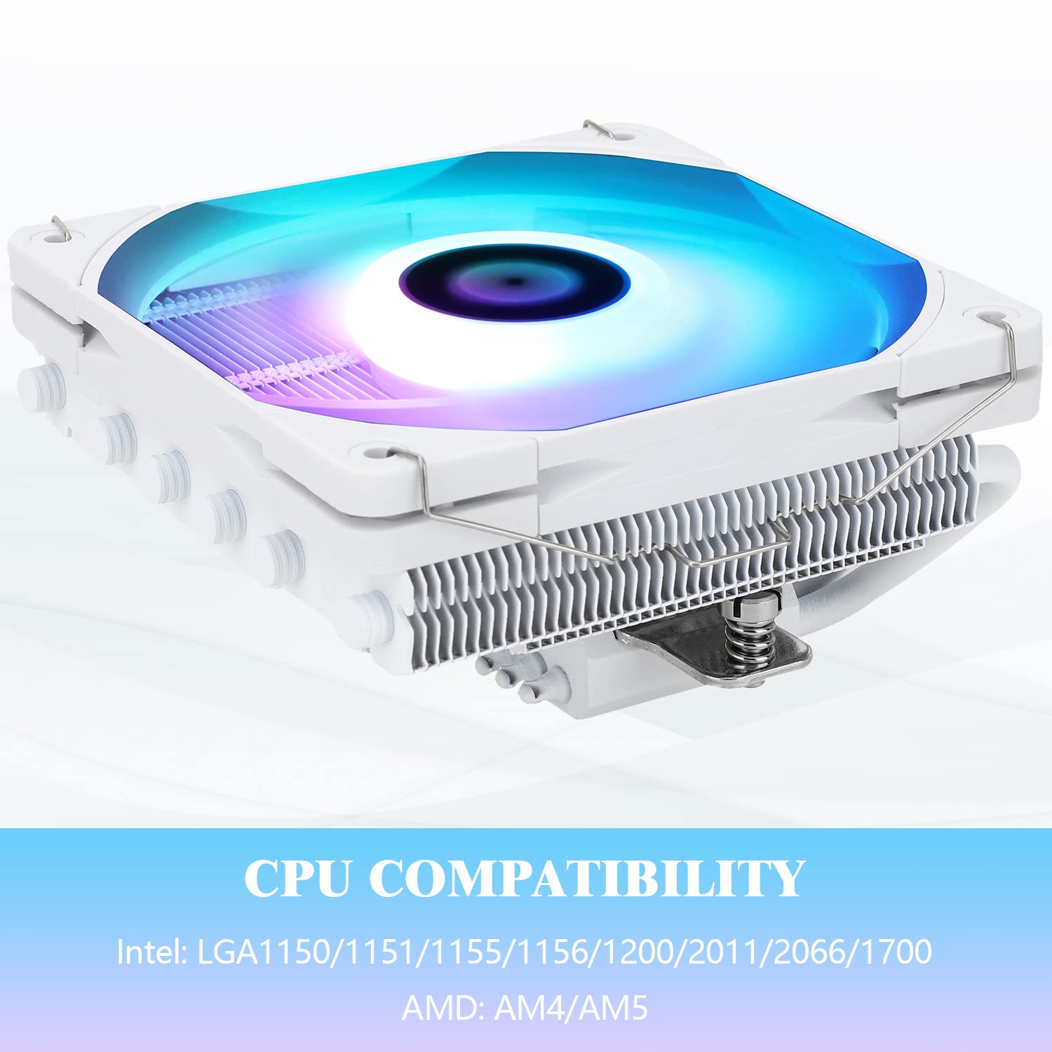 Thermalright AXP120-X67 White ARGB Low Profile CPU Air Cooler with Quite 120mm TL-C12015W-S PWM Fan, 6 Heat Pipes, 67mm Height, for AMD AM4/AM5Intel LGA 1700/1150/1151/1155/1156/1200/20XX, LGA1700