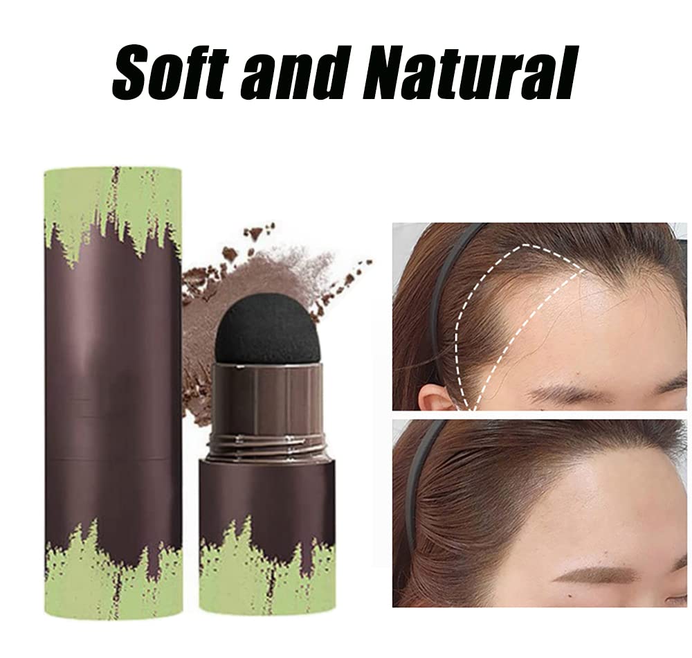 Hairline Powder Stick, Hair Shadow Filler Pen for Root Touch Up, Waterproof Cover Gray and Thin Hair (Dark Brown)