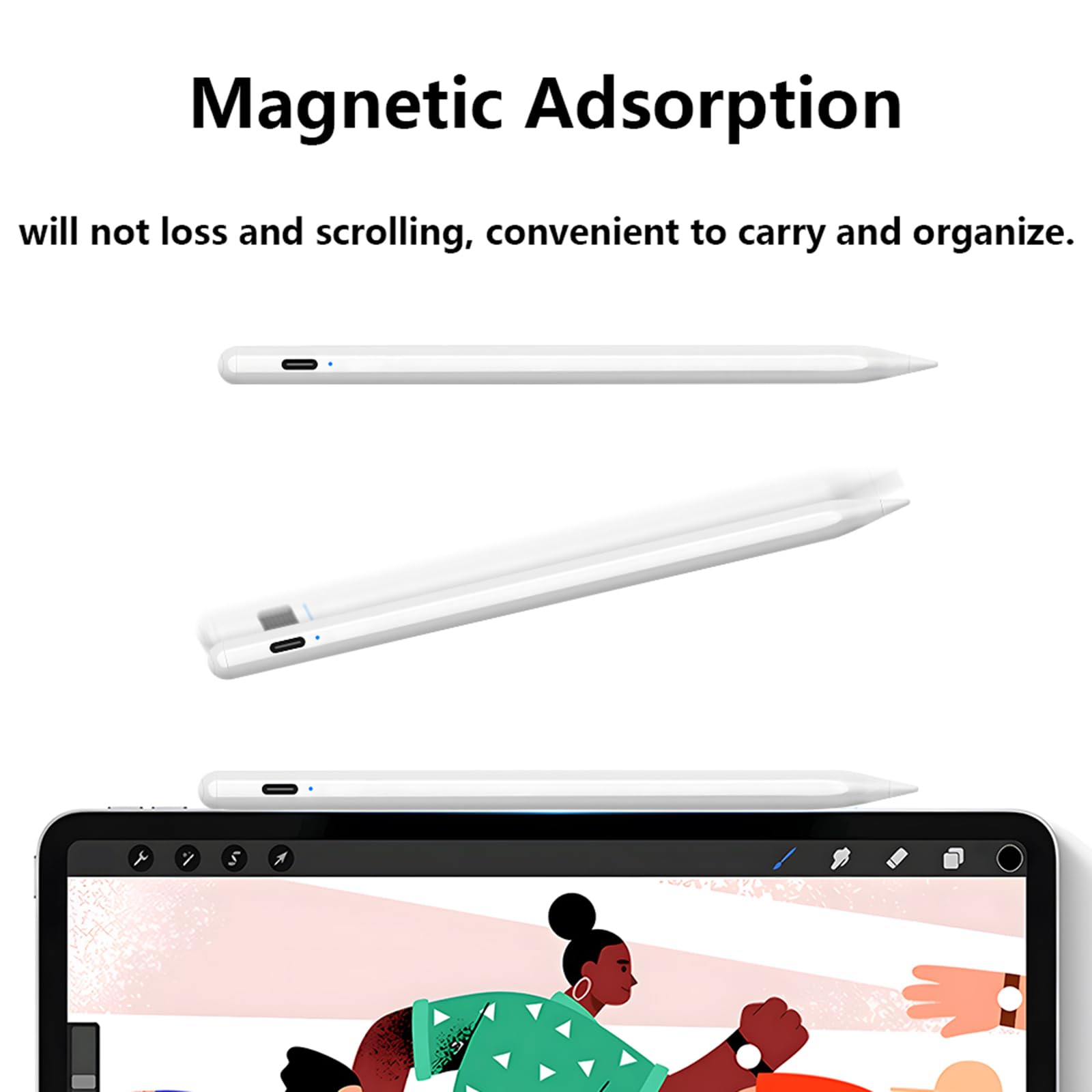 Stylus Pen for iPad 10th 9thGeneration,Fast Charge Tilt Sensitivity Palm Rejection Active Pencil Compatible with 2018-2023 iPad Pro 11"/12.9",iPad 10/9/8/7/6,iPad Mini 5/6,iPad Air3/4/5