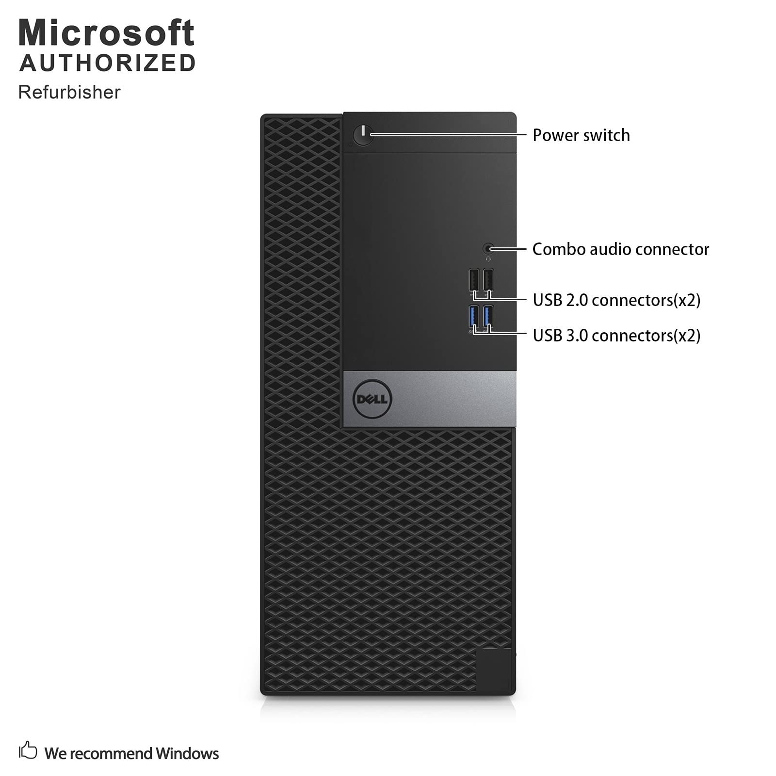 Dell OptiPlex 7040 Tower High Performance Business Desktop Computer, Intel Quad Core i7-6700 up to 4.0GHz, 32G DDR4, 128G SSD+1T, WiFi, BT, 4K Support, DP, HDMI, Win10 Pro 64 En/Sp/Fr(Renewed)