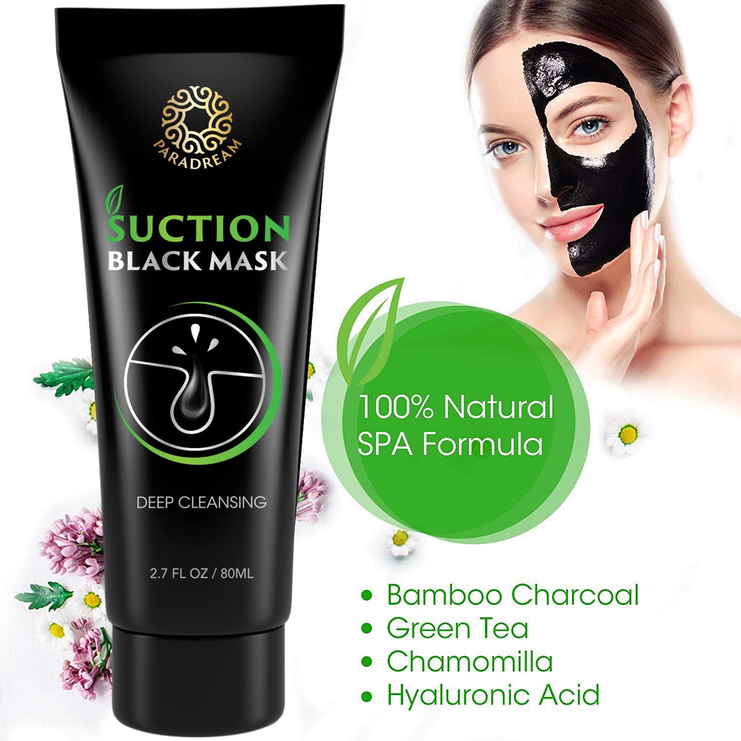 Blackhead Remover Mask, 80ML Purifying Peel Off Mask Remover Mask, Charcoal Face Mask for Deep Cleansing Blackheads