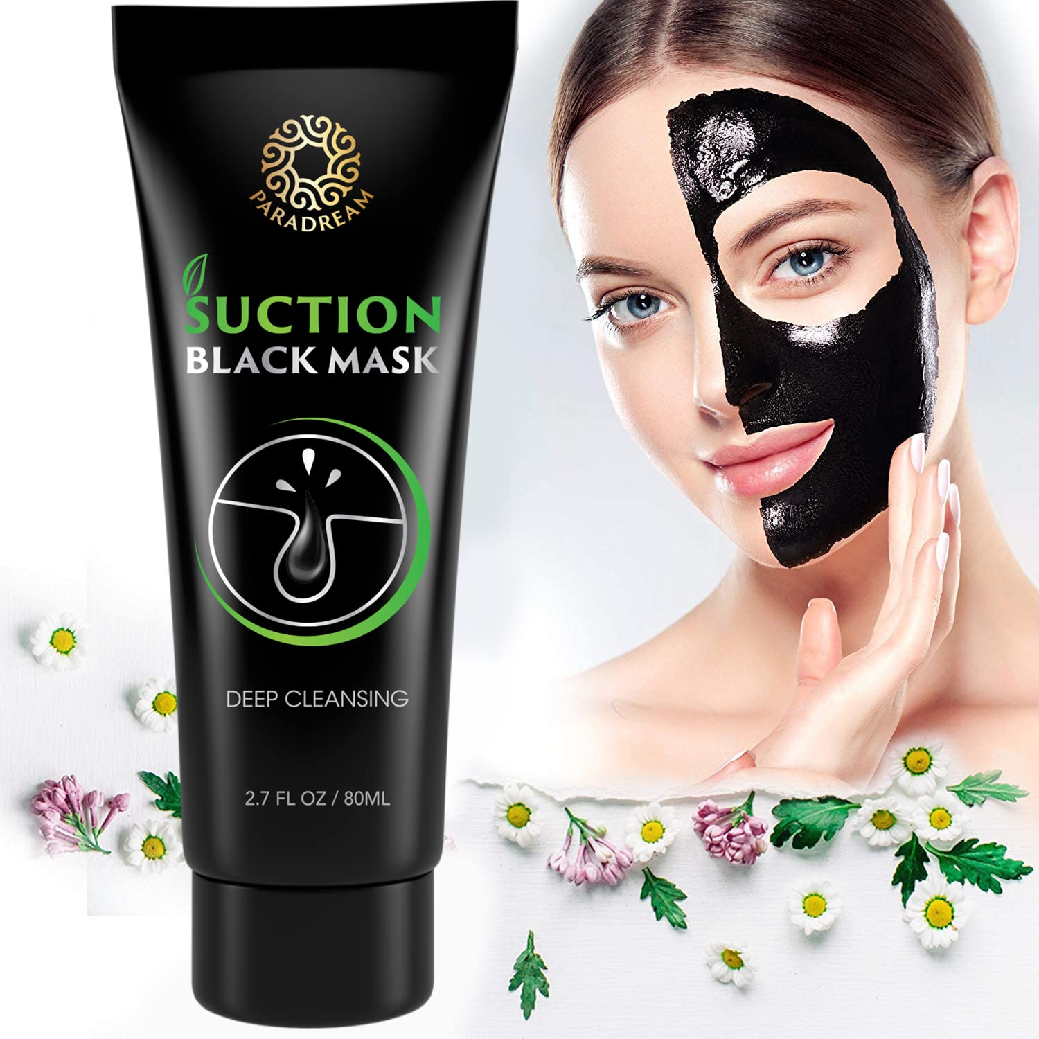 Blackhead Remover Mask, 80ML Purifying Peel Off Mask Remover Mask, Charcoal Face Mask for Deep Cleansing Blackheads