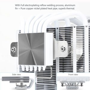 Thermalright AXP120-X67 White ARGB Low Profile CPU Air Cooler with Quite 120mm TL-C12015W-S PWM Fan, 6 Heat Pipes, 67mm Height, for AMD AM4 AM5/Intel LGA 1700/1150/1151/1155/1156/1200/2011/2066