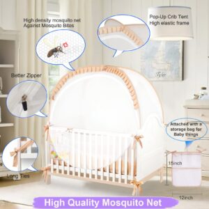 Safety Crib Tent Crib Net to Keep Baby in and Keep Baby from Climbing Out Portable Pop up Baby Tent Good for Girls Travel