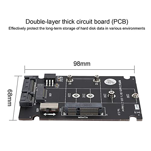 Yoidesu 2 in 1 SSD Adapter Card, MSATA M.2 to SATA Interface Hard Drive Expansion Board Support mSATA Interface/M.2 2230/2240/2260/2280 SSD Adapter with Switch