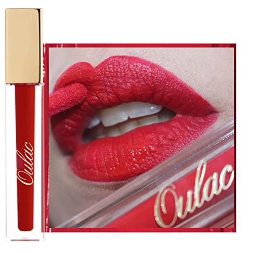 Oulac Red Matte Lipstick for Women, Classic Red Lip Stain Long Lasting Waterproof, No Transfer, Creamy High Pigmented Formula with Rose Oil, Vegan & Cruelty-Free, Classic Red M02