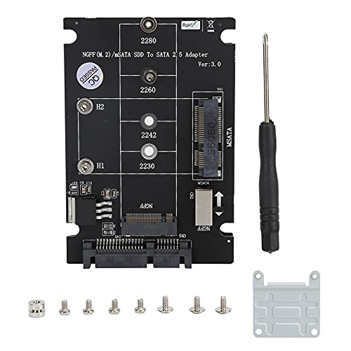 Yoidesu 2 in 1 SSD Adapter Card, MSATA M.2 to SATA Interface Hard Drive Expansion Board Support mSATA Interface/M.2 2230/2240/2260/2280 SSD Adapter with Switch