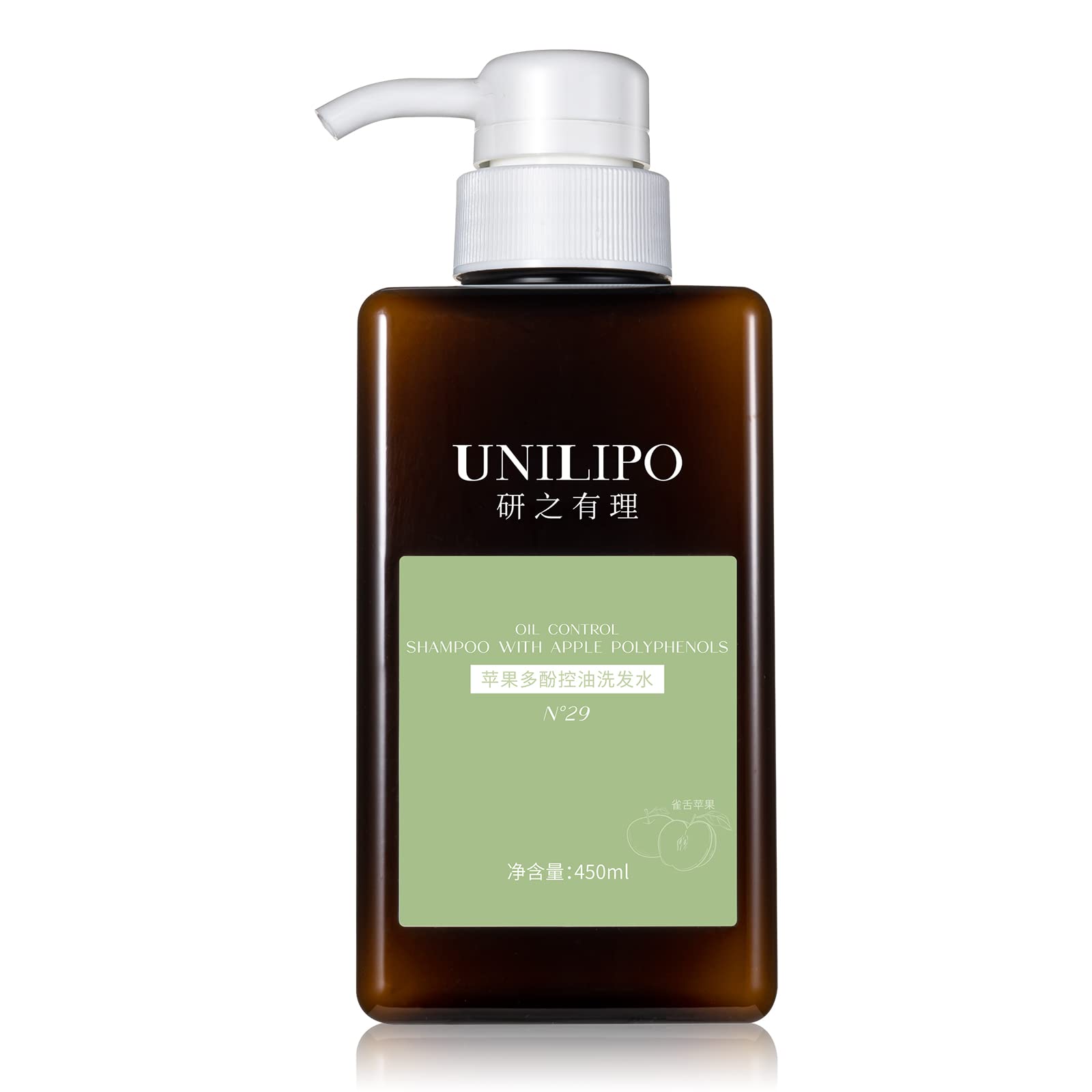 UNILIPO Apple Shampoo Oil Control And Dandruff Removal 450ml 15 Oz No. 29 Refreshing Long-term Oil Control - Solve The Problem Of Itchy Scalp And Dandruff