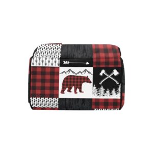 Liveweike Buffalo Plaid Bear Deer Personalized Diaper Bag Backpack Custom Name Daypack Large Mommy Bag for Teen Girl Boy Student