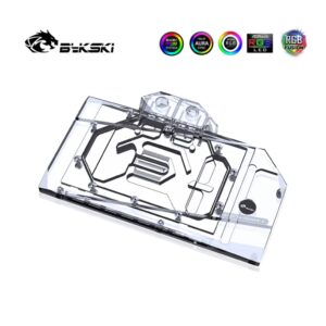 Bykski GPU Waterblock, for ASUS TUF RTX 3070 Ti 8G Gaming, GPU Water Cooler with Metal Backplate (5V 3PIN A-RGB LED)