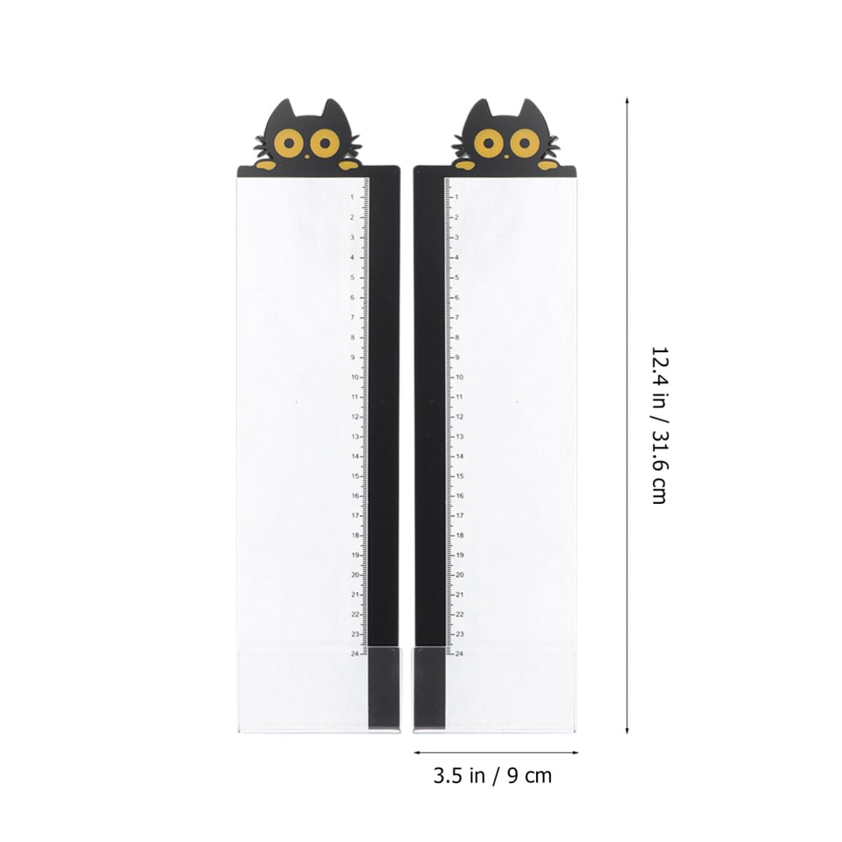 NUOBESTY Computer Monitor Side Panel 2Pcs Computer Monitor Side Panel Acrylic Cat Memo Pads Sticky Message Board with Ruler Measurement for Laptop Computer PC Computer Screen Note Holder