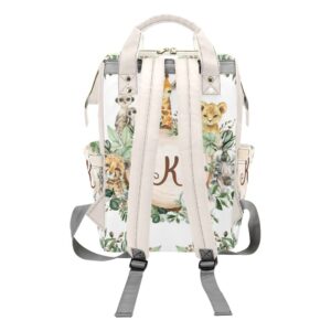 Liveweike Animals Elephant Safari Giraffe Personalized Diaper Bag Backpack Custom Name Daypack Large Mommy Bag for Teen Girl Boy Student Option 5