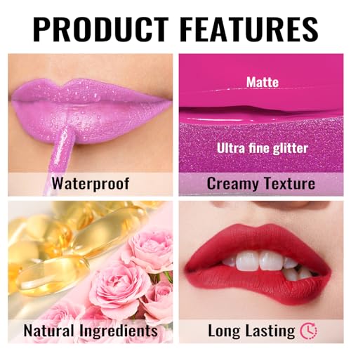 Oulac Matte Liquid Pink Nude Lipstick for Women, Long Lasting Lipstick Waterproof Lip Stain, No Transfer, Creamy High Pigmented Formula with Rose Oil, Vegan & Cruelty-Free, Pink Nude M12